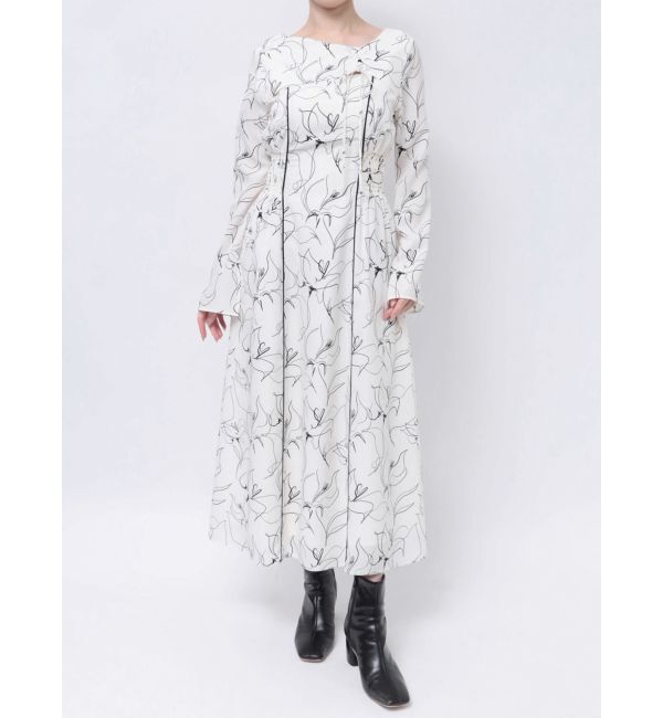 LAGUNAMOON「ドローイングフラワーワンピース」|ワンピース|