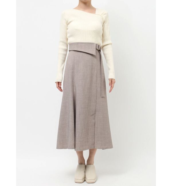 LAGUNAMOON「アシンメトリーウエストラペルスカート」|スカート|