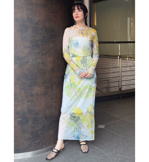 LAGUNAMOON「【DELIGENCE PARLOURコラボ】アートフラワープリントシアースカート」|スカート|