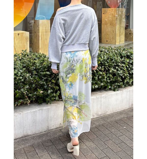 LAGUNAMOON「【DELIGENCE PARLOURコラボ】アートフラワープリントシアースカート」|スカート|