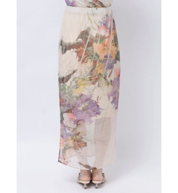 LAGUNAMOON「【DELIGENCE PARLOURコラボ】アートフラワープリントシアースカート」|スカート|