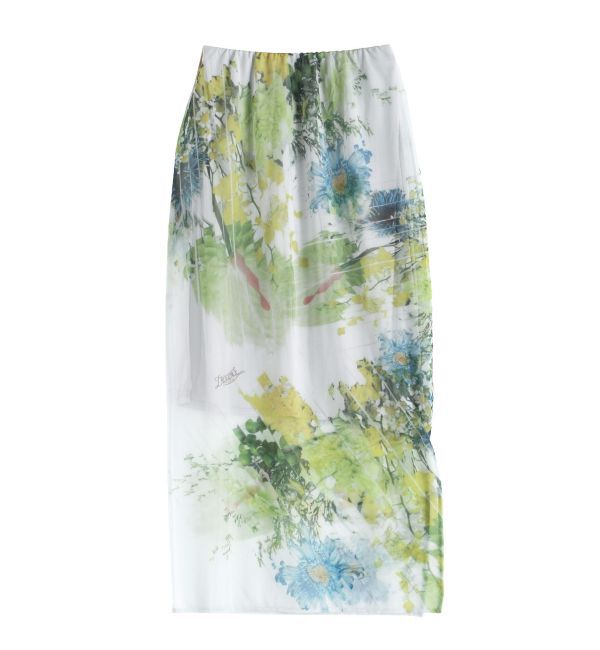 LAGUNAMOON「【DELIGENCE PARLOURコラボ】アートフラワープリントシアースカート」|スカート|