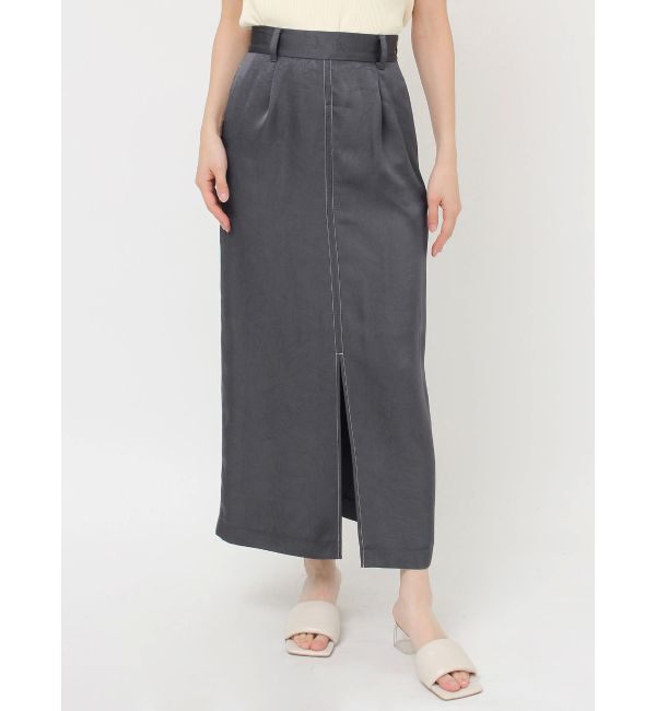 LAGUNAMOON「ワッシャーサテンスリットスカート」|スカート|