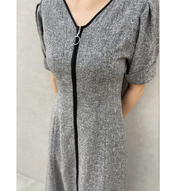 LAGUNAMOON「フロントジップVネックフレアワンピース」|ワンピース|