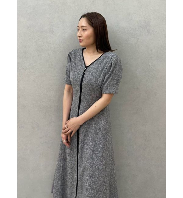 LAGUNAMOON「フロントジップVネックフレアワンピース」|ワンピース|