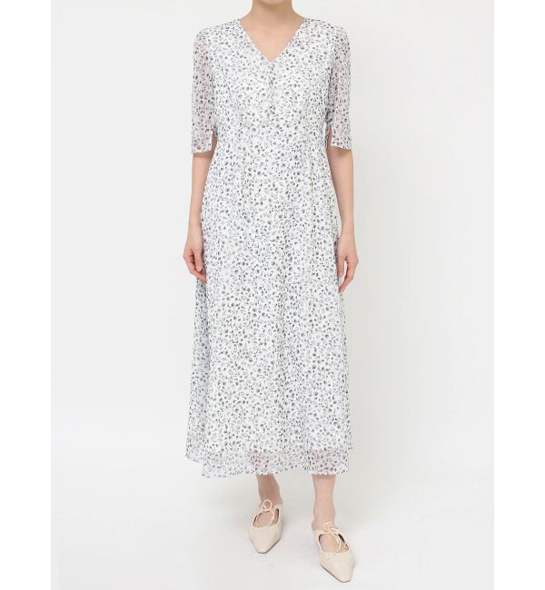 LAGUNAMOON「スモールフラワーパターンVネックワンピース」|ワンピース|