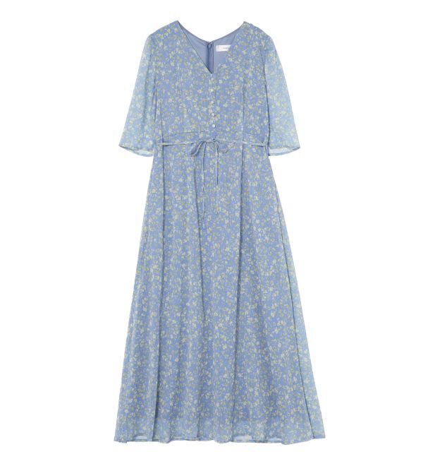 LAGUNAMOON「スモールフラワーパターンVネックワンピース」|ワンピース|