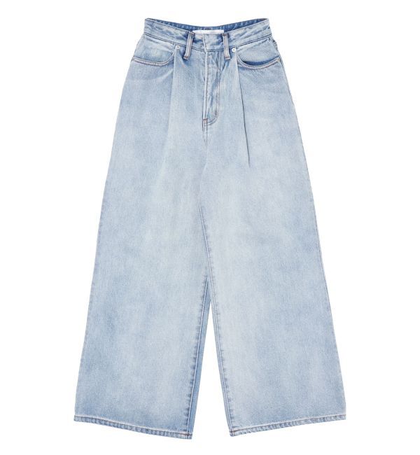 LAGUNAMOON「タックデニムワイドパンツ」|デニム|