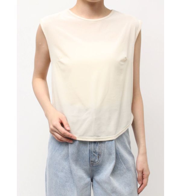 LAGUNAMOON「ベロアノースリトップス」|Tシャツ・カットソー|アイボリー