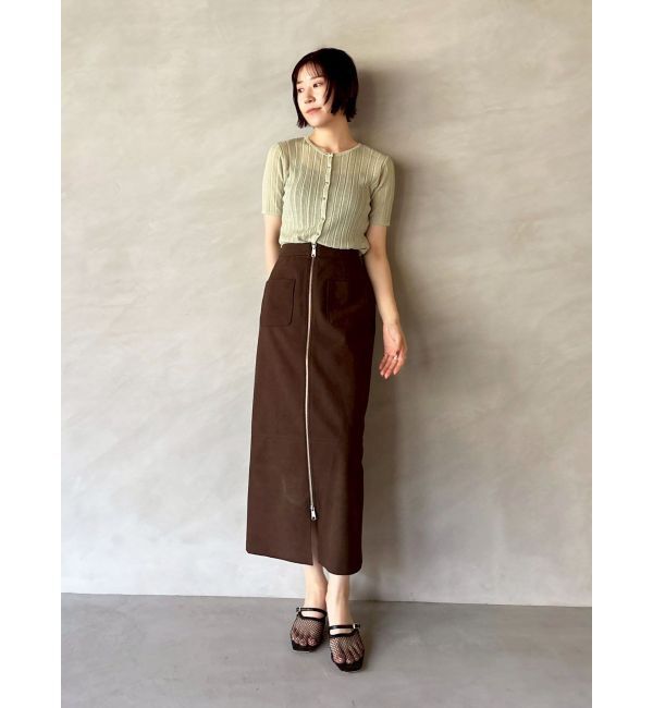 LAGUNAMOON「スエードライクジップIラインスカート」|スカート|