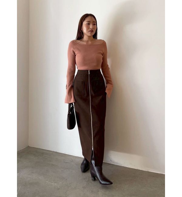 LAGUNAMOON「スエードライクジップIラインスカート」|スカート|