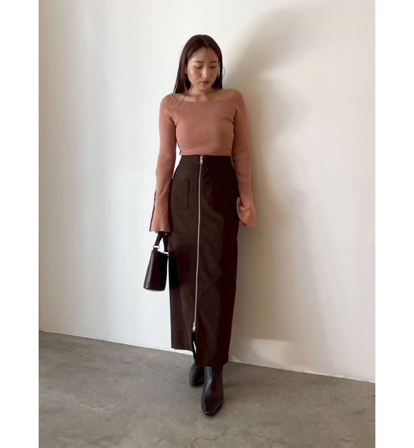 LAGUNAMOON「スエードライクジップIラインスカート」|スカート|