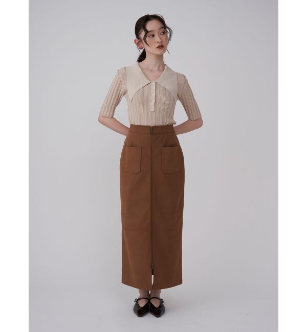 LAGUNAMOON「スエードライクジップIラインスカート」|スカート|