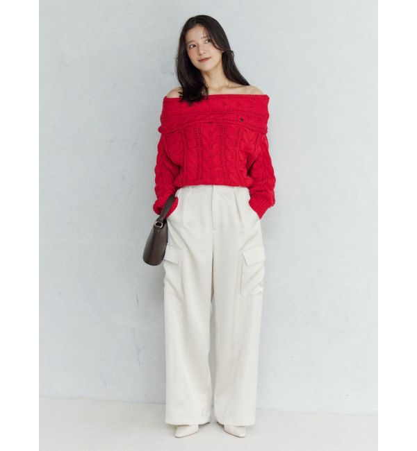 LAGUNAMOON「サテンカーゴワイドパンツ」|カーゴ|