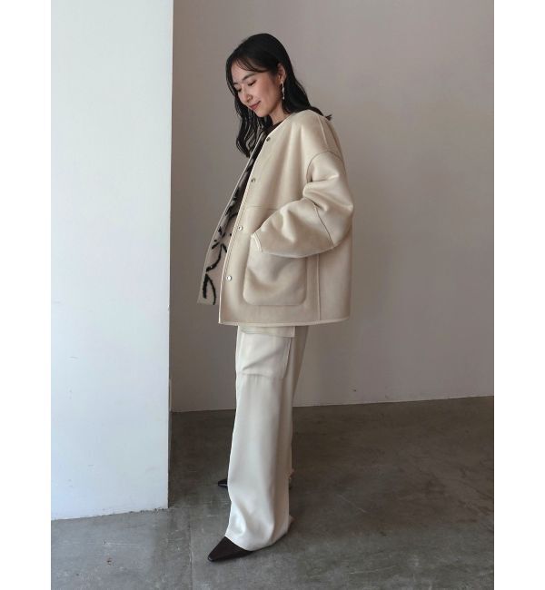 LAGUNAMOON「サテンカーゴワイドパンツ」|カーゴ|