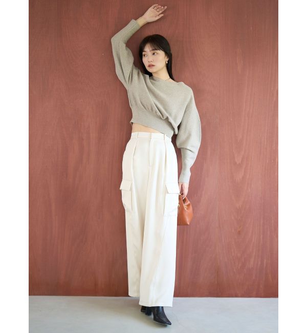 LAGUNAMOON「サテンカーゴワイドパンツ」|カーゴ|