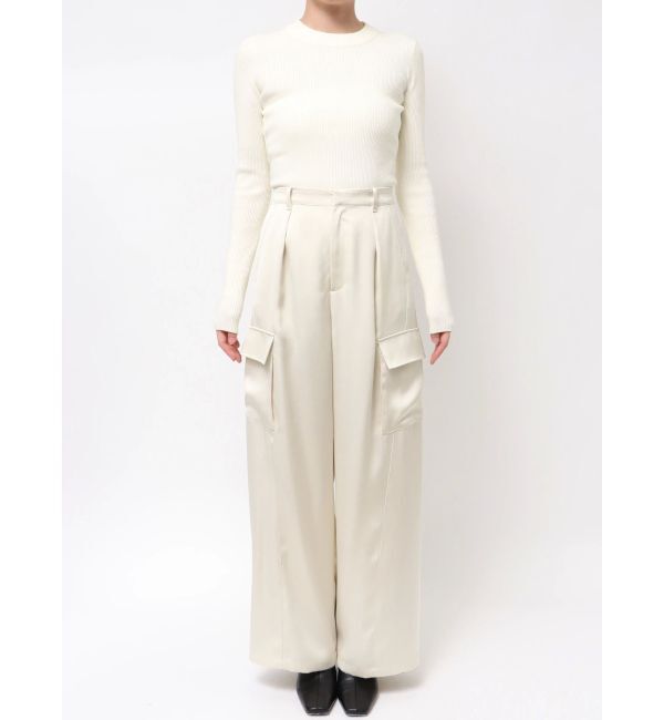 LAGUNAMOON「サテンカーゴワイドパンツ」|カーゴ|