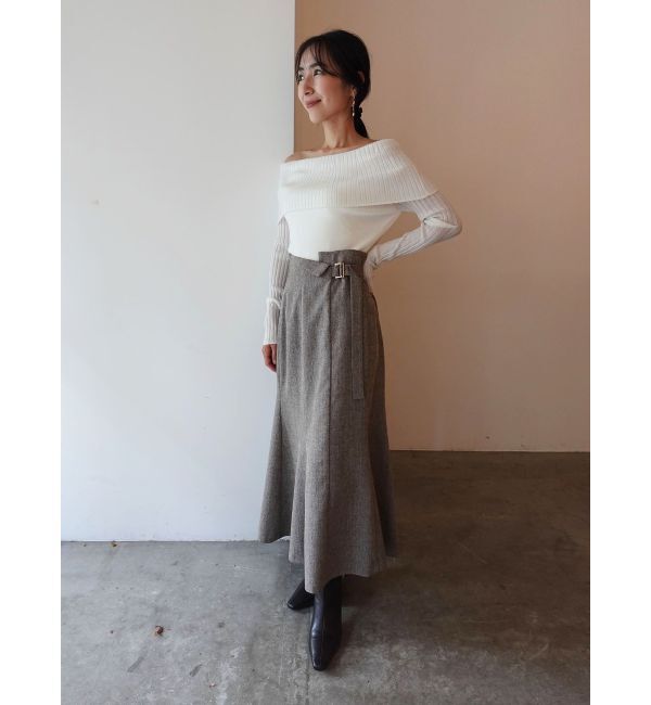 LAGUNAMOON「ネップツイードラペルマーメイドスカート」|スカート|