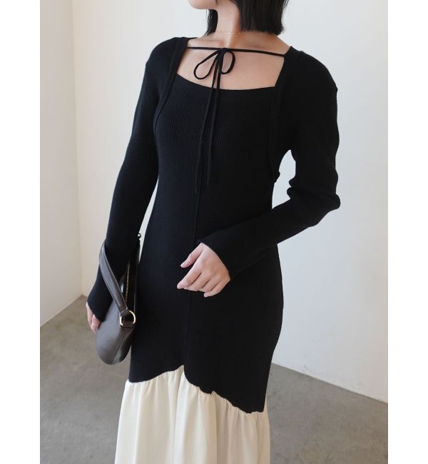 LAGUNAMOON「ボレロレイヤードニットドッキングワンピース」|ワンピース|