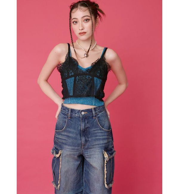 EVRIS「フリンジカーゴデニムパンツ」|デニム|