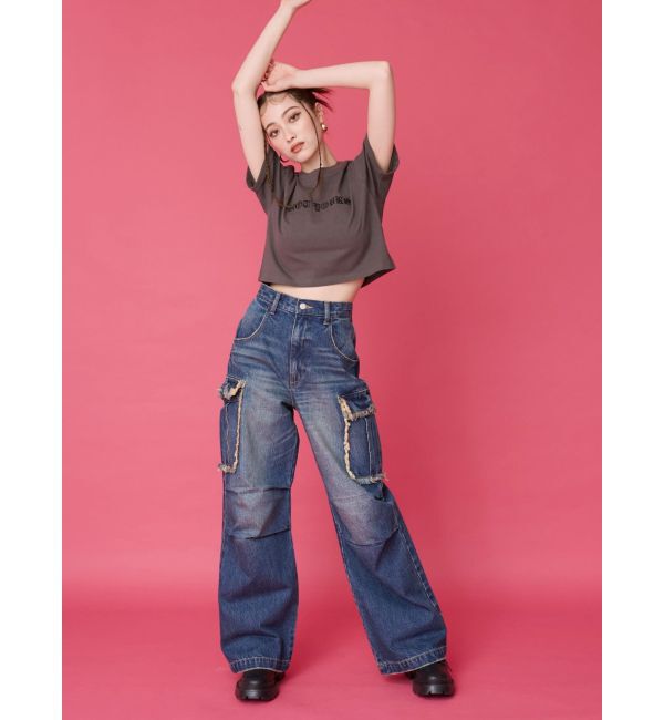 EVRIS「フリンジカーゴデニムパンツ」|デニム|