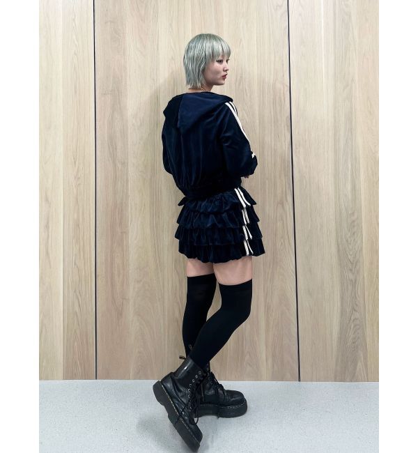 jouetie「ベロアラインティアードミニスカート【セットアップ対応】」|スカート|