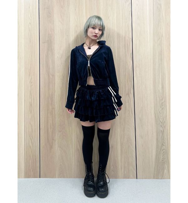 jouetie「ベロアラインティアードミニスカート【セットアップ対応】」|スカート|