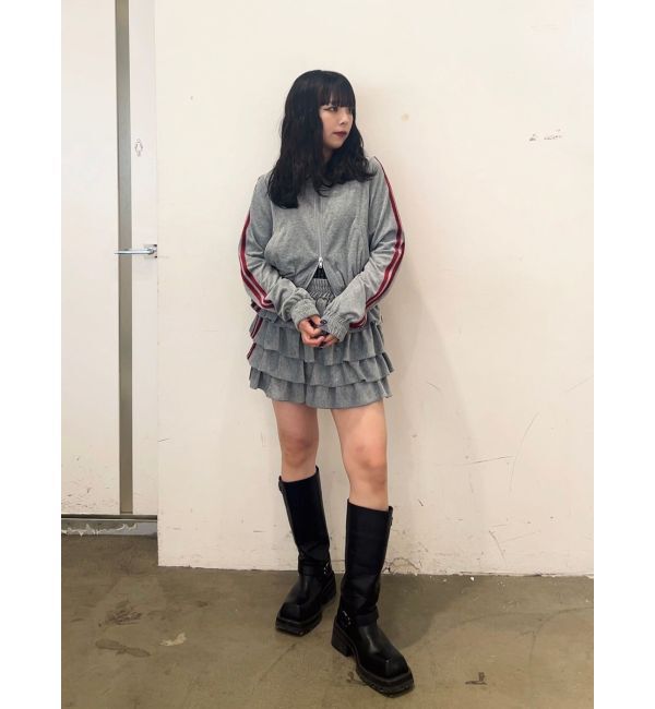 jouetie「ベロアラインティアードミニスカート【セットアップ対応】」|スカート|