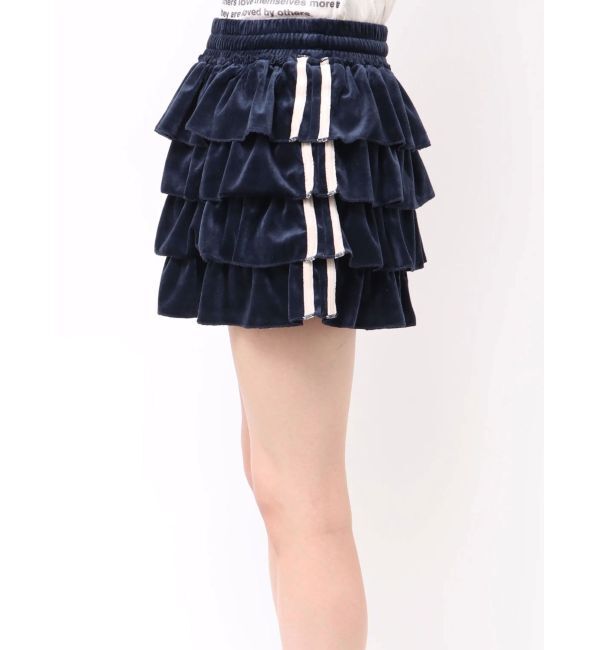 jouetie「ベロアラインティアードミニスカート【セットアップ対応】」|スカート|