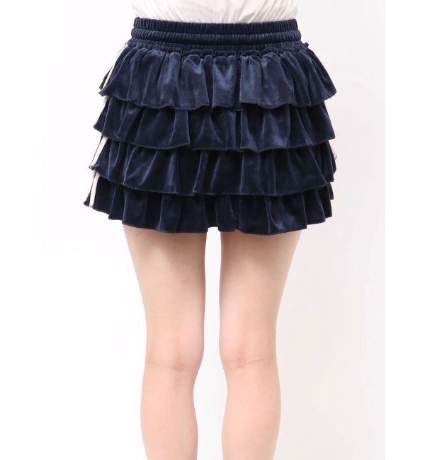 jouetie「ベロアラインティアードミニスカート【セットアップ対応】」|スカート|