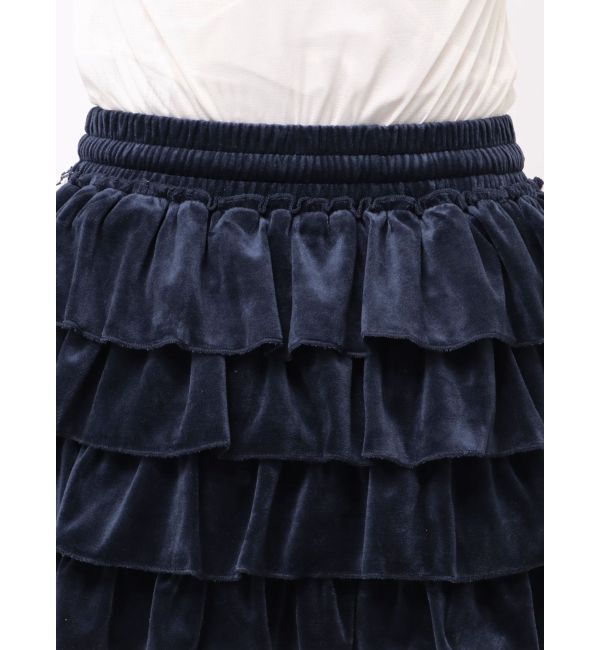 jouetie「ベロアラインティアードミニスカート【セットアップ対応】」|スカート|