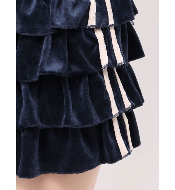 jouetie「ベロアラインティアードミニスカート【セットアップ対応】」|スカート|