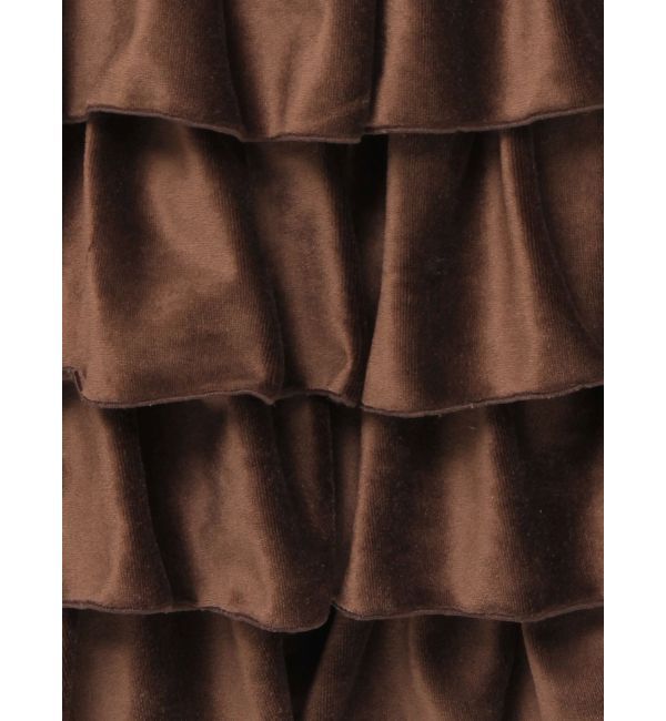 jouetie「ベロアラインティアードミニスカート【セットアップ対応】」|スカート|