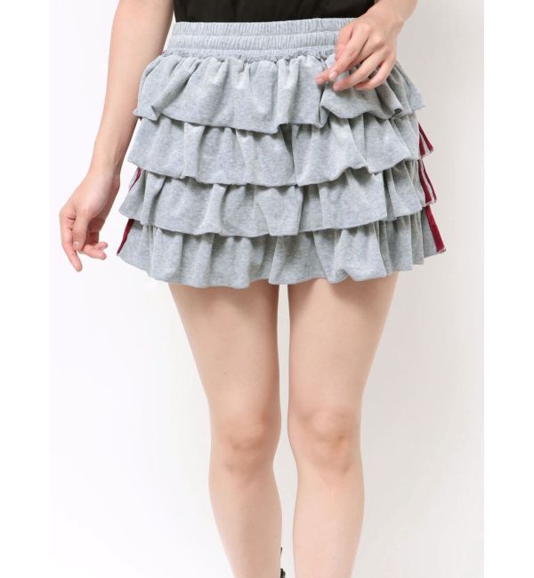jouetie「ベロアラインティアードミニスカート【セットアップ対応】」|スカート|