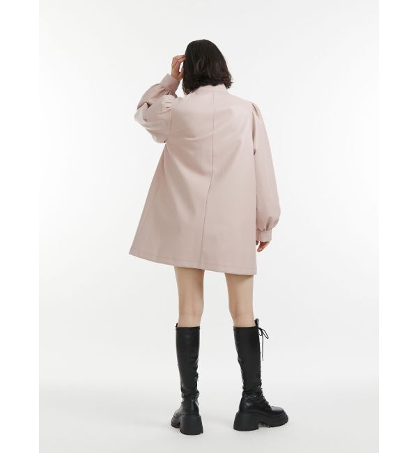 jouetie「フェイクレザーAラインジャケット」|ライダースジャケット|