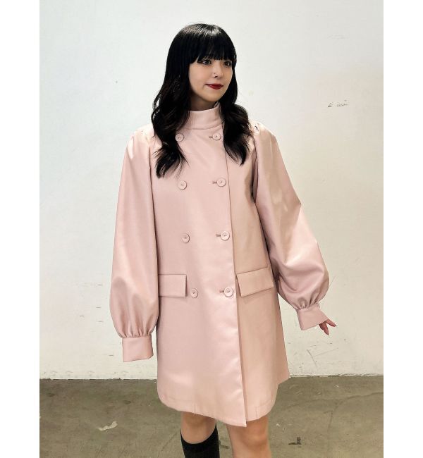 jouetie「フェイクレザーAラインジャケット」|ライダースジャケット|