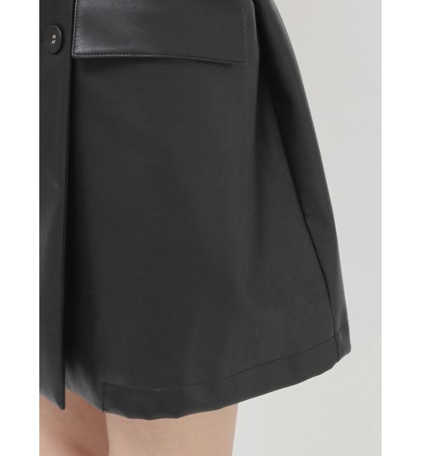 jouetie「フェイクレザーAラインジャケット」|ライダースジャケット|