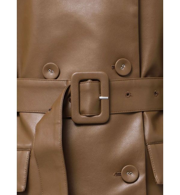 jouetie「フェイクレザーAラインジャケット」|ライダースジャケット|