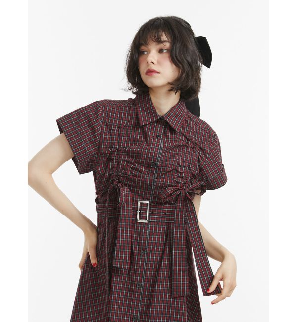 jouetie「ギャザーリボンシャツワンピース」|ワンピース|