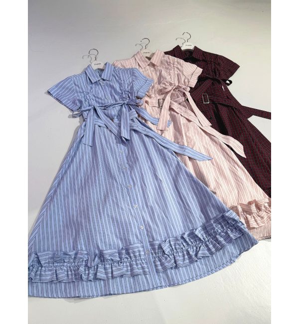 jouetie「ギャザーリボンシャツワンピース」|ワンピース|