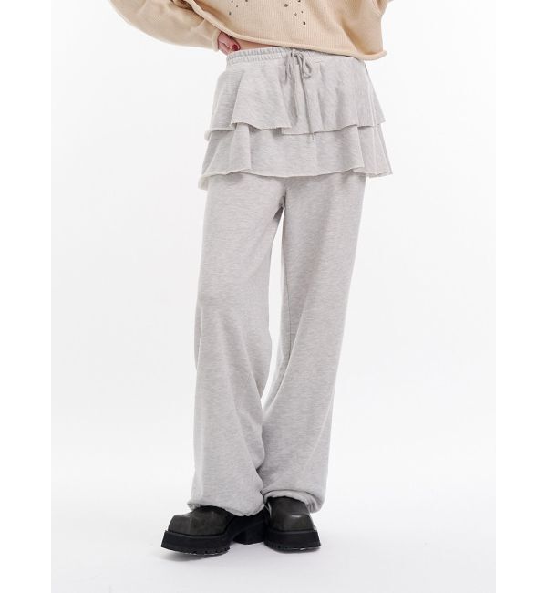 jouetie「スカートレイヤードスウェットパンツ」|その他|グレー
