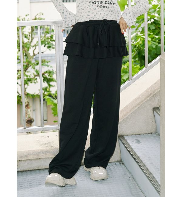 jouetie「スカートレイヤードスウェットパンツ」|その他|ブラック