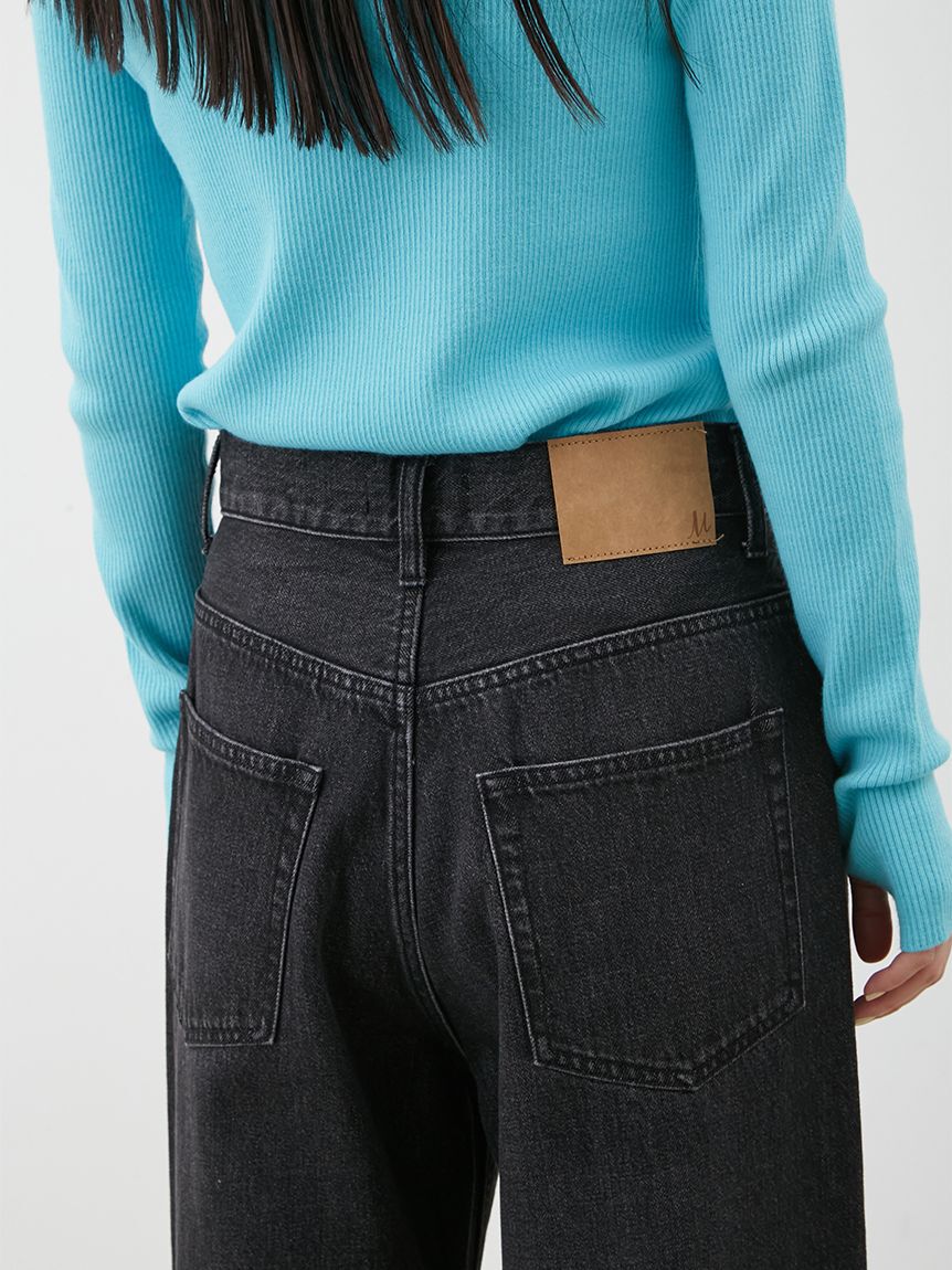 Mila Owen「裾フリンジクロップドフレアデニムパンツ」|デニム|