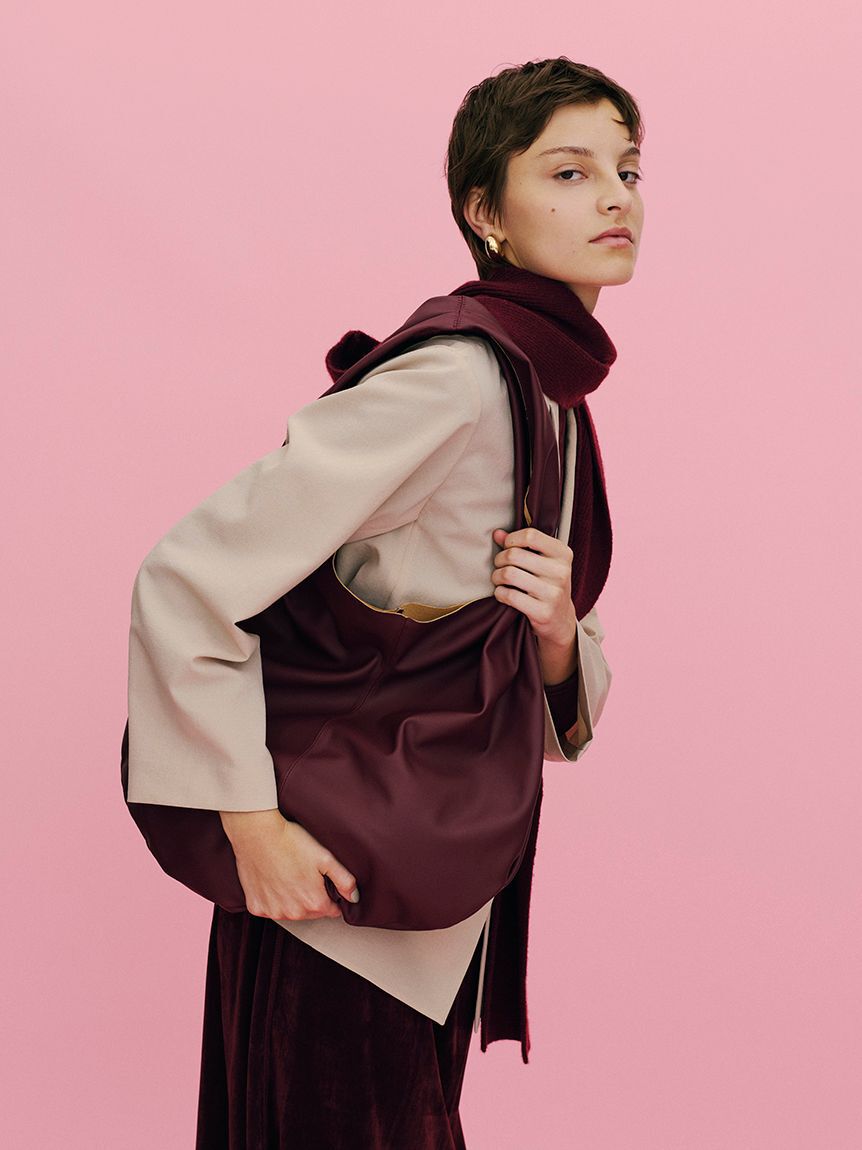 Mila Owen「リブニットフーディマフラー」|マフラー|