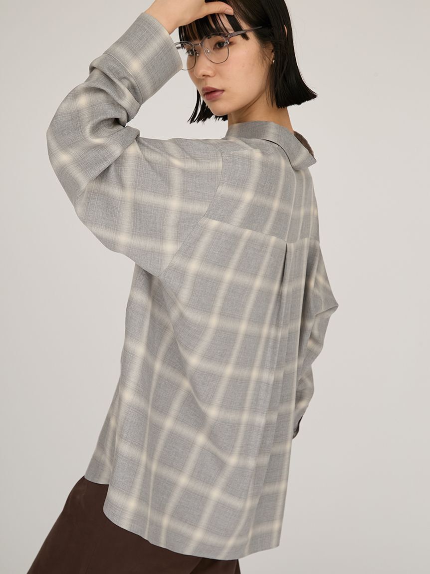 emmi atelier「チェックオーバーシャツ」|シャツ・ブラウス|