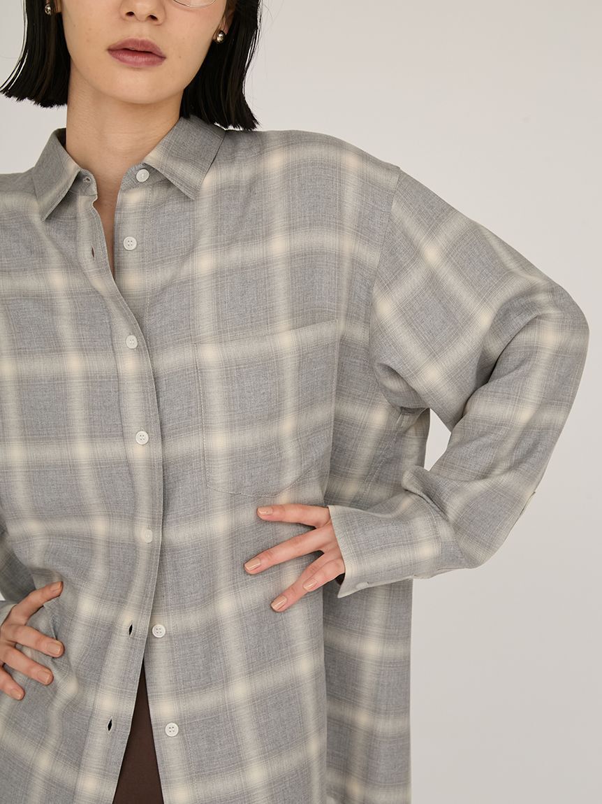 emmi atelier「チェックオーバーシャツ」|シャツ・ブラウス|
