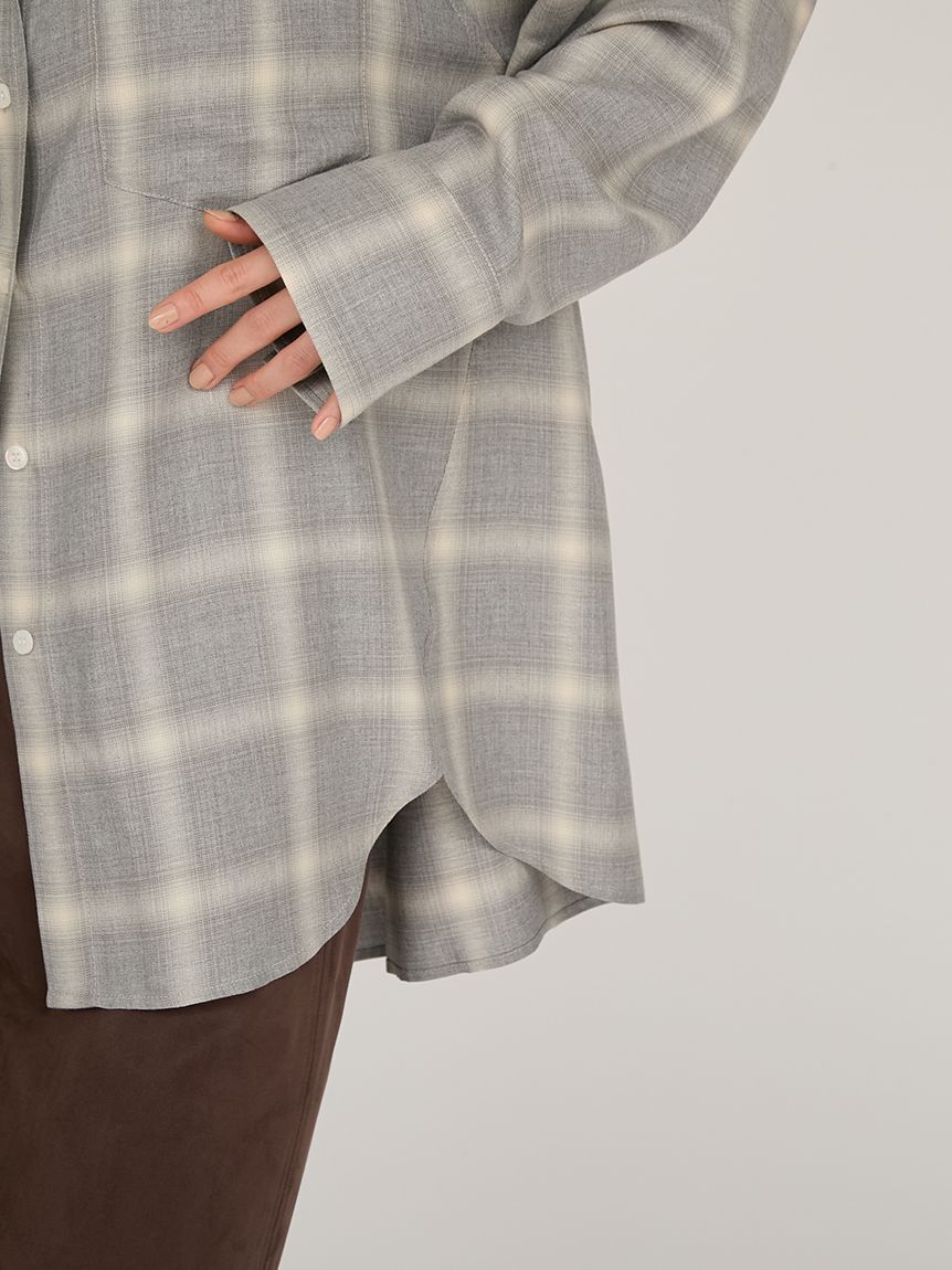 emmi atelier「チェックオーバーシャツ」|シャツ・ブラウス|