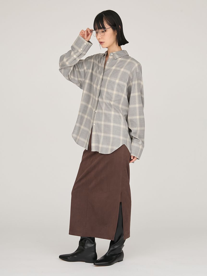 emmi atelier「チェックオーバーシャツ」|シャツ・ブラウス|