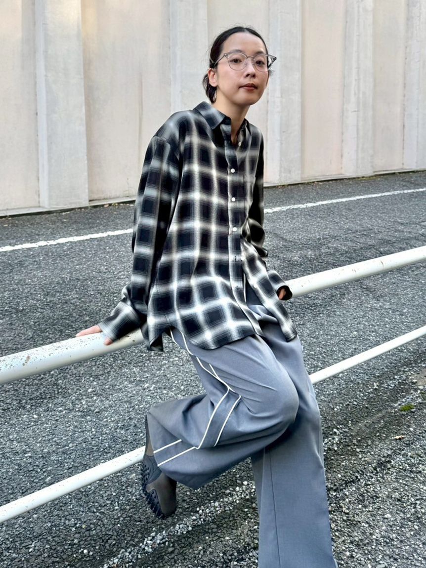emmi atelier「チェックオーバーシャツ」|シャツ・ブラウス|
