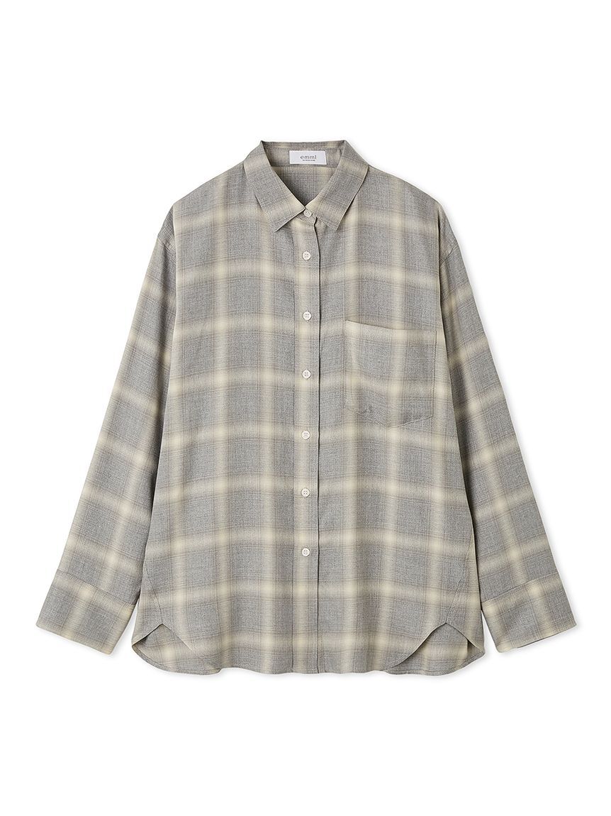 emmi atelier「チェックオーバーシャツ」|シャツ・ブラウス|
